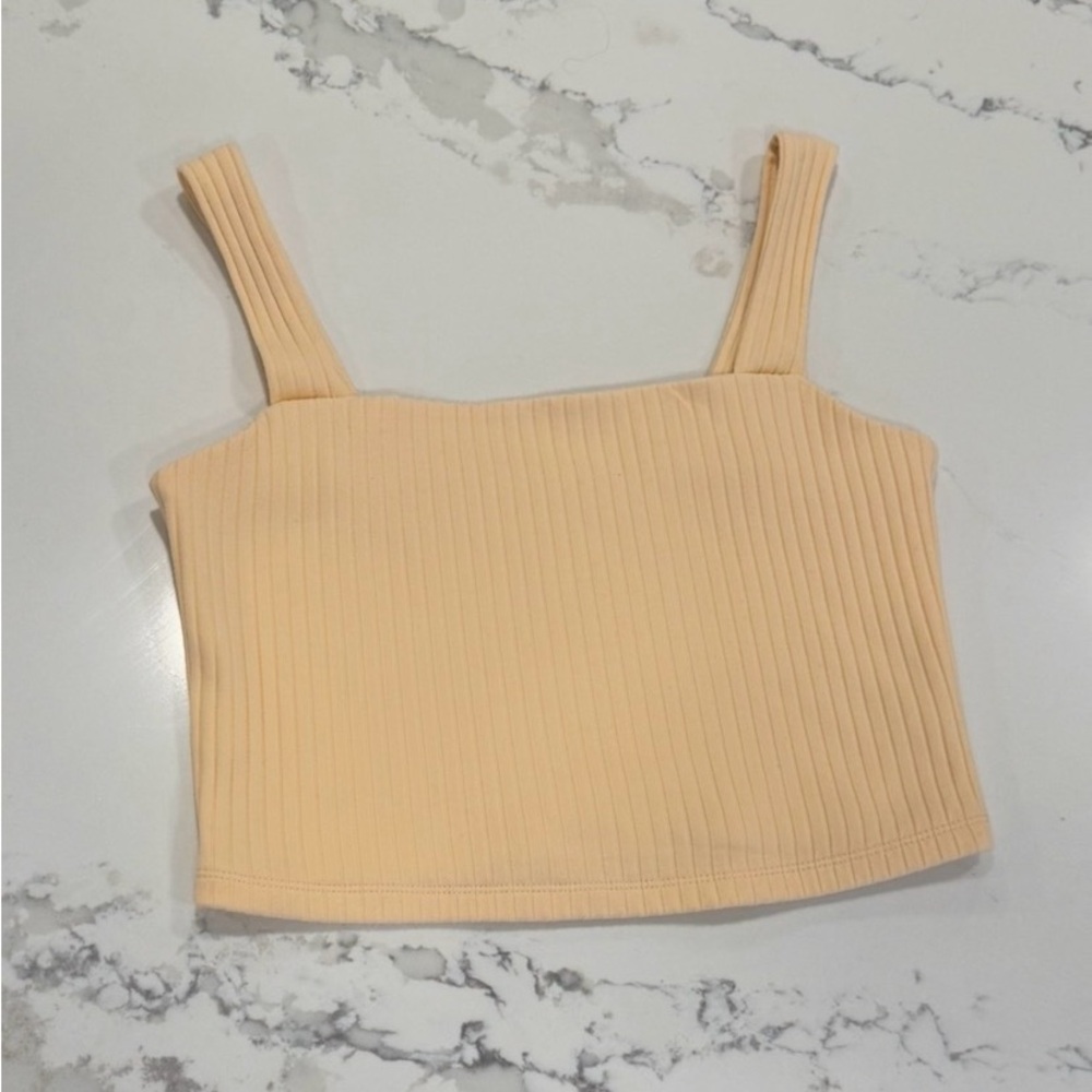 American Eagle Outfitters Ribbed Tan Crop Top